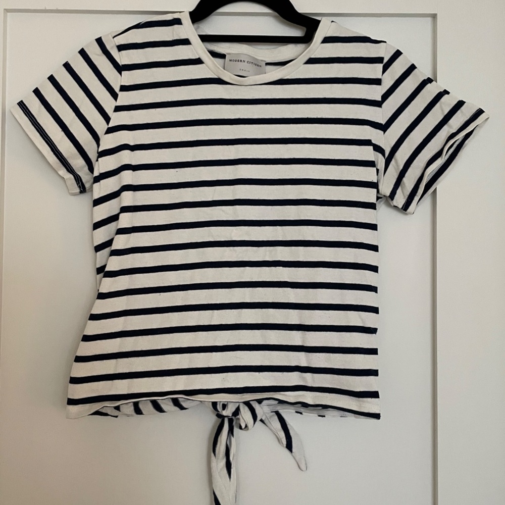 Modern Citizen Navy & White tee w. tie back